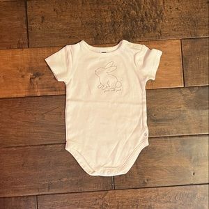 Janie And Jack Baby 3-6M White Bunny Rabbit Onsie Bodysuit